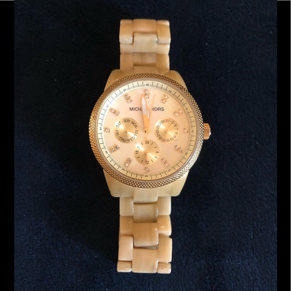 Michael Kors Accessories - MK  Women's MK5039 Horn Jet Set Chronograph Watch